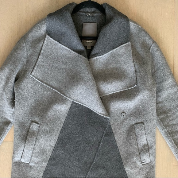 Vera Wang Grey Wool Coat - Picture 3 of 10